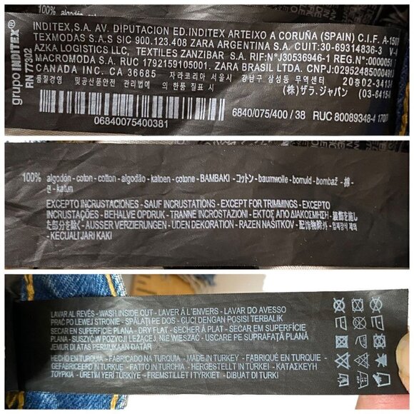 Zara high waist jeans with floral gems, size 6, cropped length‎ - Picture 11 of 13